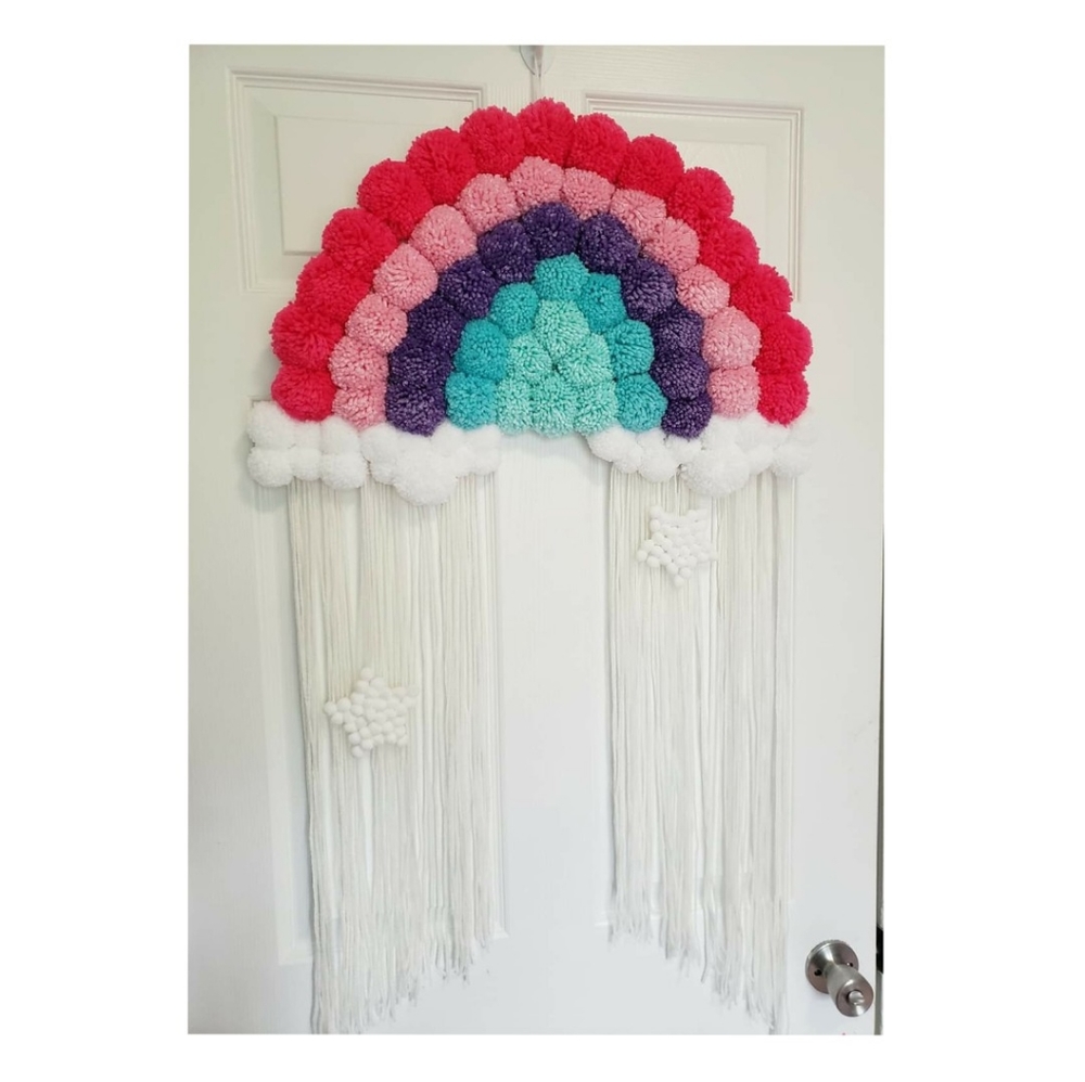 Pom Pom Rainbow wall decor